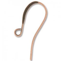 26mm Fish Hook Earwires - Antique Copper Tone
