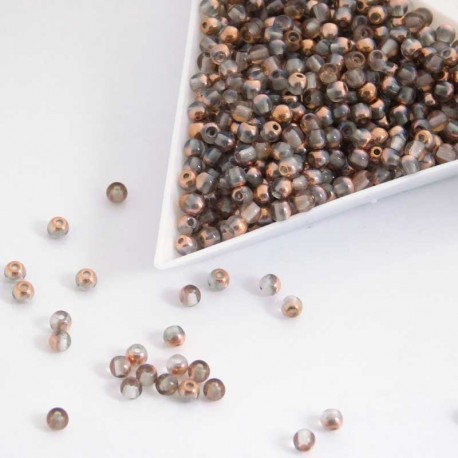 3mm Czech Round Beads - Crystal Capri Gold - Pack of 50