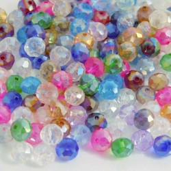 6mm x 8mm Crystal Rondelles - Mixed Colours - Pack of 40