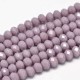 6mm x 8mm Crystal Rondelle Beads - Opaque Mauve - 20cm Strand