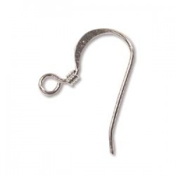18mm Fish Hook Earwires - Silver Plated - 1 Pair or 5 Pairs