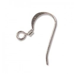 18mm Fish Hook Earwires - Silver Plated