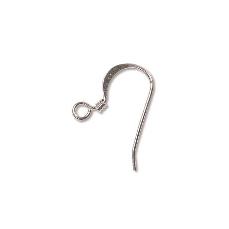 18mm Fish Hook Earwires - Silver Plated - 1 Pair or 5 Pairs