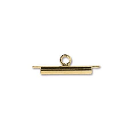 Miyuki 15mm Slide Tube - Gold Colour - Pack of 2