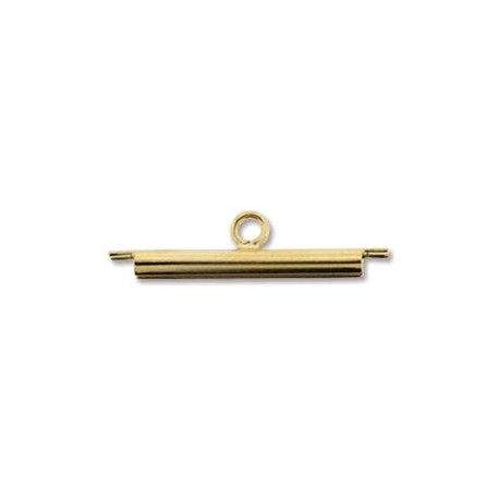 Miyuki 20mm Slide Tube - Gold Colour - Pack of 2