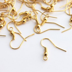 Gold Plated 18mm Earwires - 50 Pairs