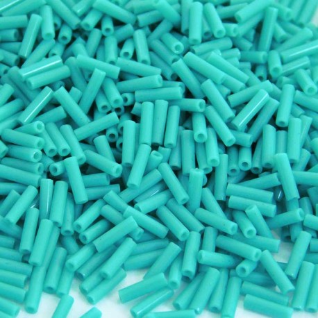 Miyuki 6mm Bugle Beads - Opaque Turquoise Green - 10g