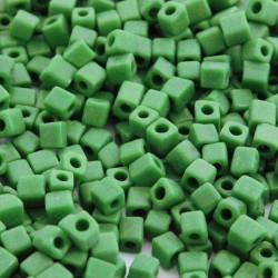Miyuki Cube Beads 4mm - Opaque Green - 10g