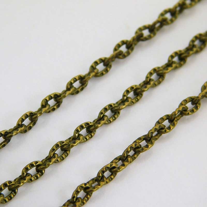 Bronze Tone Textured Cable Chain 4mm x 3mm Jewellery Making Supplies