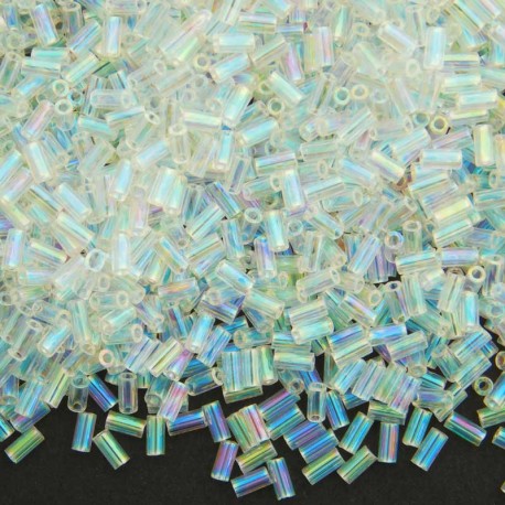 Miyuki 3mm Bugle Beads - Crystal Clear AB - 10g