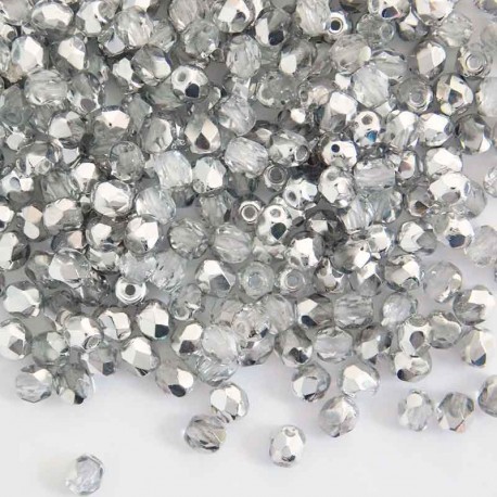 4mm Fire Polished Czech Glass Beads - Crystal Labrador - Pack of 50