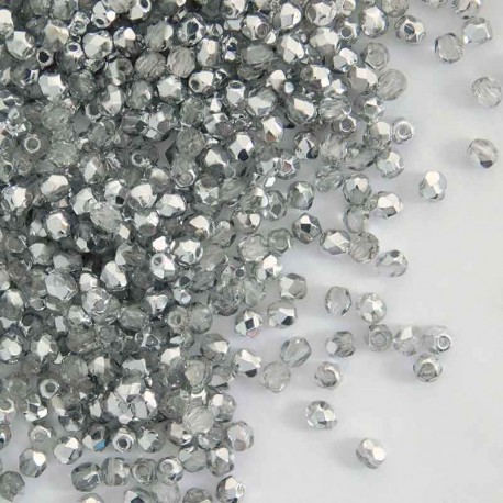 3mm Fire Polished Czech Glass Beads - Crystal Labrador - Pack of 50