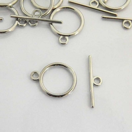 Silver Tone 14mm Toggle Clasp - 1 set