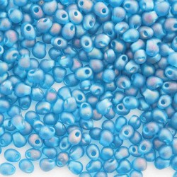 Miyuki 3.4mm Drop Beads - Matt Transparent Capri Blue AB - 10g