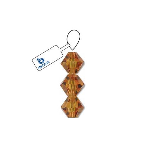 Preciosa 4mm Bicone Beads - Topaz - Pack of 31