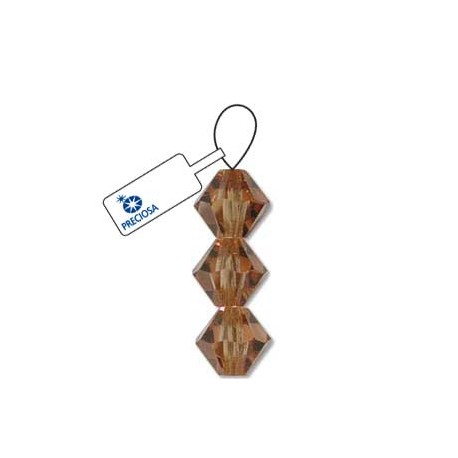Preciosa 4mm Bicone Beads - Light Colorado Topaz - Pack of 31