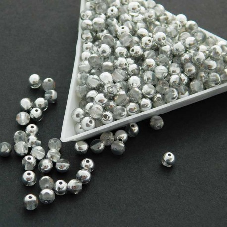 4mm Czech Round Beads - Crystal Labrador - Pack of 50