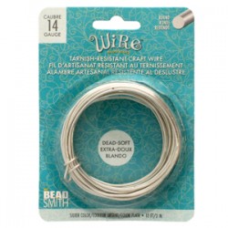 14ga (0.7mm) Beadsmith Craft Wire - Silver Colour - 3 Metres