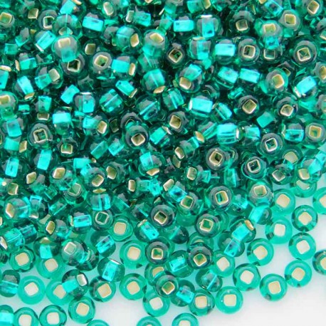6/0 Czech Seed Beads - Emerald Silver Lined - 20g