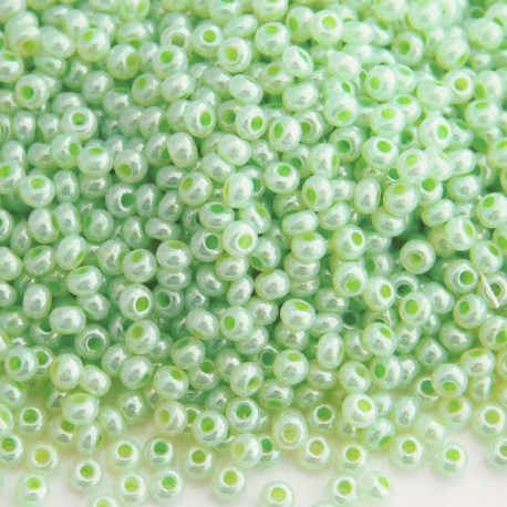 11/0 Czech Seed Beads - Light Green Ceylon - 20g