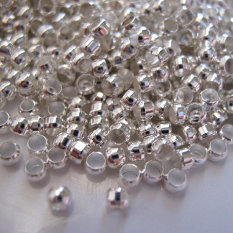 2mm Silver Plated Crimp Beads 