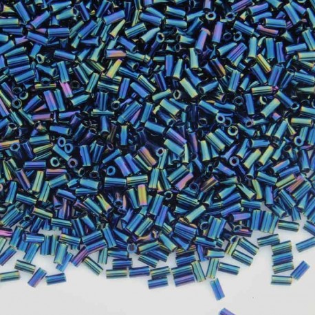 Miyuki 3mm Bugle Beads (452) - Metallic Blue Iris - 10g