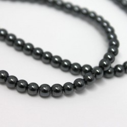 4mm Hematite Round Beads - 39cm strand