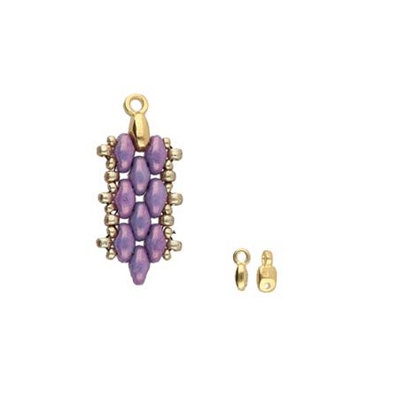 Vourkoti Superduo Bead Endings - 24k Gold Plate - Pack of 1