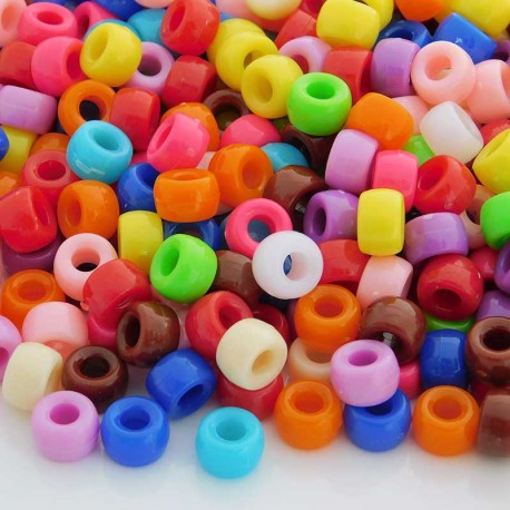 Pony Beads - Mixed Colours - Pack of 100