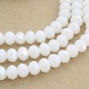 6mm x 8mm Crystal Rondelle Beads - Pearlised White - 20cm Strand