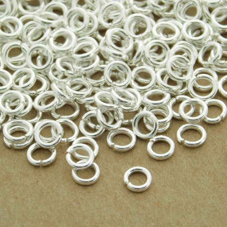 5mm (x 1mm) Jump Rings - Silver Plated - Pack of 100