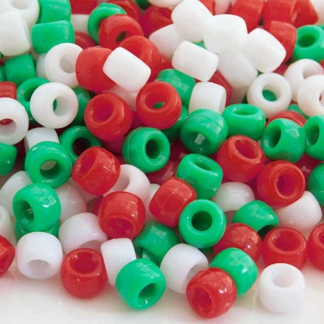 Pony Beads - Christmas Mix - Pack of 100