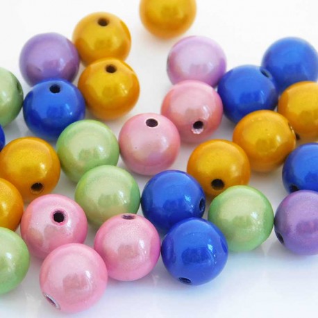 12mm Round Miracle Beads - Mixed Colours - Pack of 30