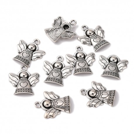 21mm Angel Charm - Antique Silver Tone - Pack of 1