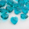 10mm Crystal Glass Hearts - Teal - Pack of 4