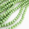 5mm x 6mm Crystal Rondelle Beads - Electroplated Green - 20cm Strand