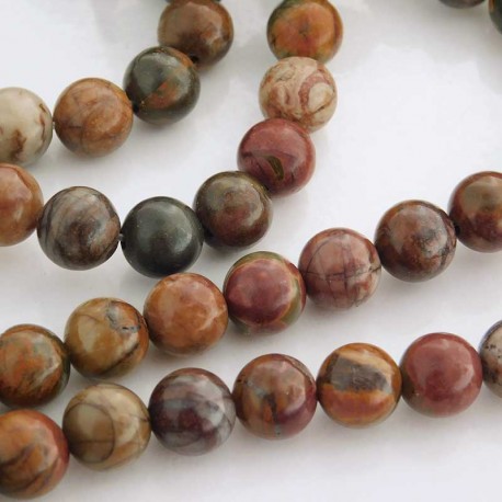 8mm Picasso Jasper Beads - 37cm Strand