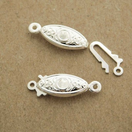 Single Strand Ornate Box Clasp - Silver Plated - Pack of 1