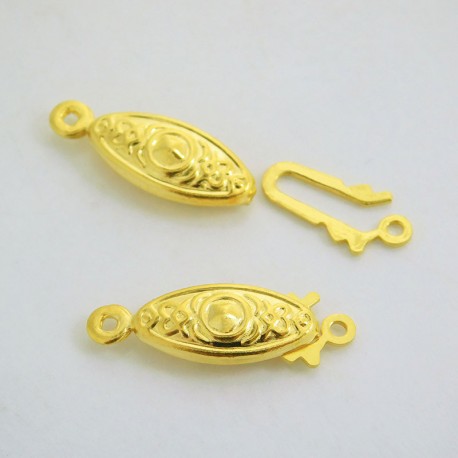 Single Strand Ornate Box Clasp - Gold Plated - Pack of 1