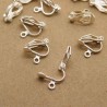 12mm Clip on Earwires - Silver Plated Brass - 1 Pair