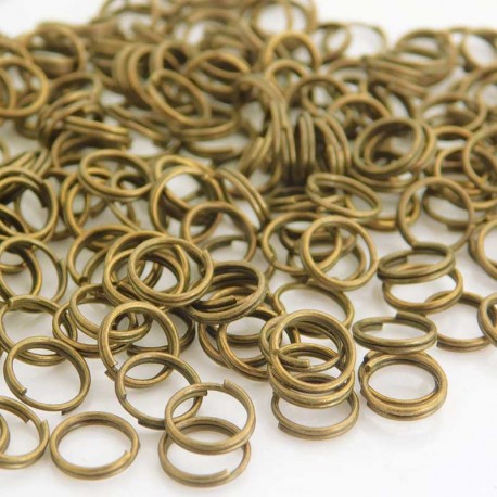 7mm Split Rings - Antique Bronze Tone - Pack of 100