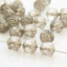 8mm Czech Cathedral Cut Glass Beads - Silver Grey - Pack of 4
