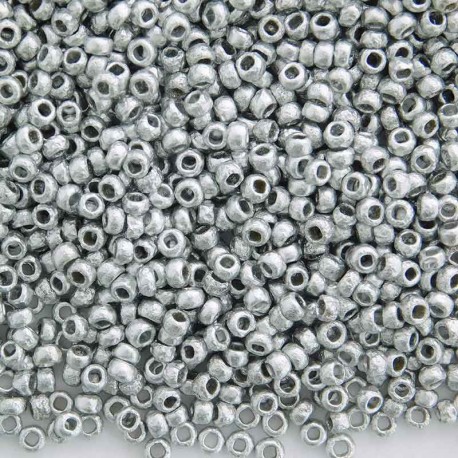 8/0 Czech Seed Beads - Etched Aluminium Silver - 10g