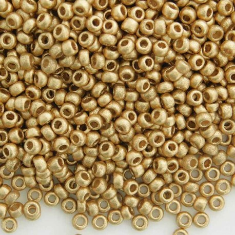 8/0 Czech Seed Beads - Etched Aztec Gold - 10g