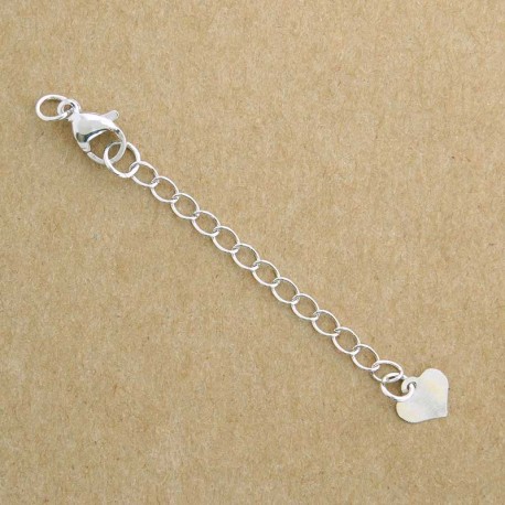 40mm Extender Chain & Clasp - Silver Tone - Pack of 1