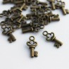 16mm Small Key Charm - Bronze Tone - Pack of 1