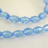 6mm Faceted Oval Glass Beads - Light Blue - 42cm Strand