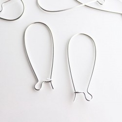 33mm Kidney Earwires - Silver Plated - 10 Pairs