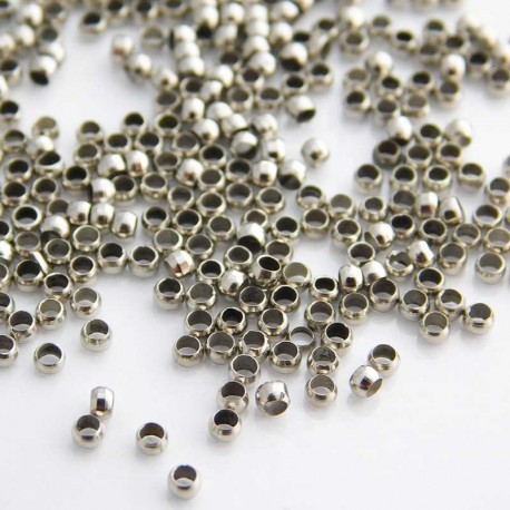 2mm Antique Silver Tone Crimp Beads