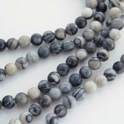4mm Netstone Jasper Round Beads - 37cm Strand